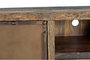 GINER Y COLOMER Mueble TV de madera reciclada y metal con puertas oxidadas